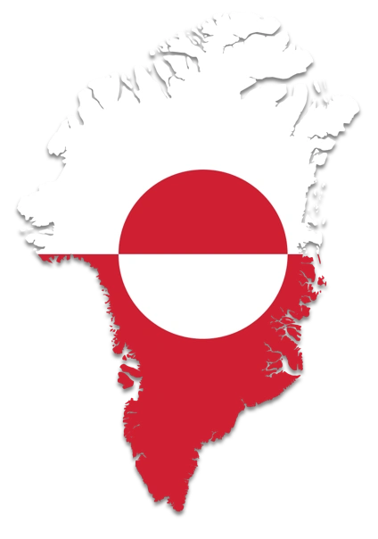Greenland map with flag